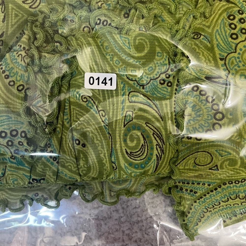 Apt. 9 Green Paisley Ruffle Tiered Babydoll Blouse Top Size Large - Picture 14 of 14